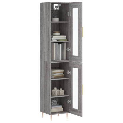 Highboard Grau Sonoma 34,5x34x180 cm Holzwerkstoff