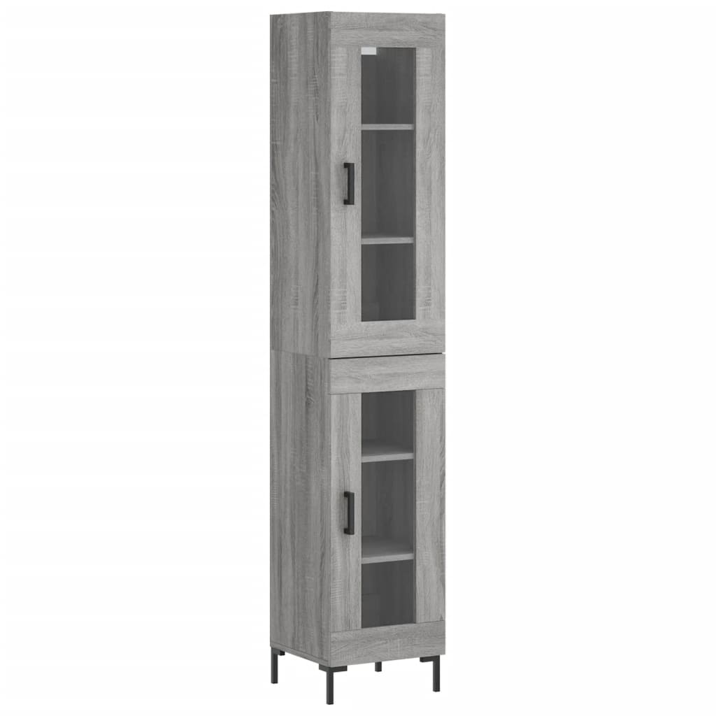 Highboard Grau Sonoma 34,5x34x180 cm Holzwerkstoff