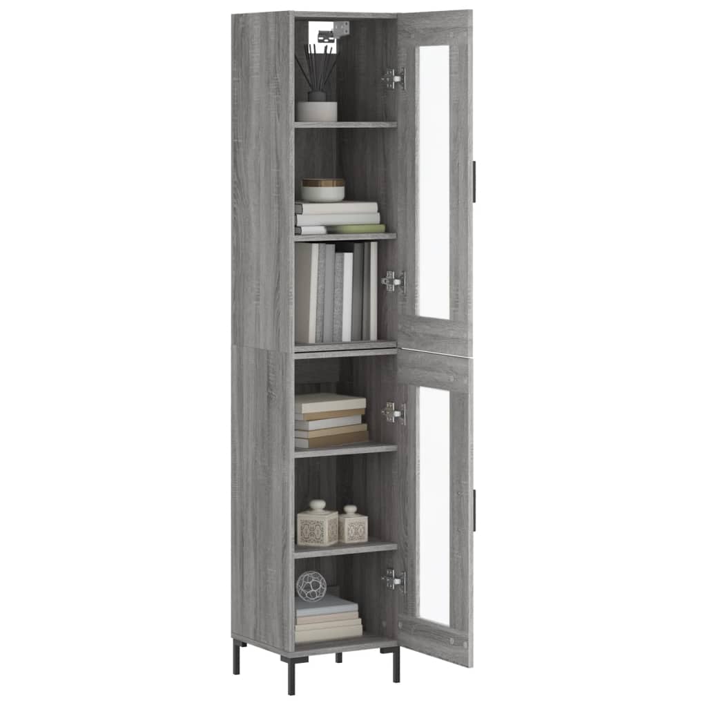 Highboard Grau Sonoma 34,5x34x180 cm Holzwerkstoff