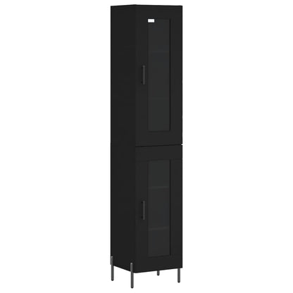 Highboard Schwarz 34,5x34x180 cm Holzwerkstoff