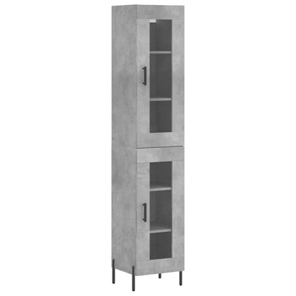 Highboard Betongrau 34,5x34x180 cm Holzwerkstoff