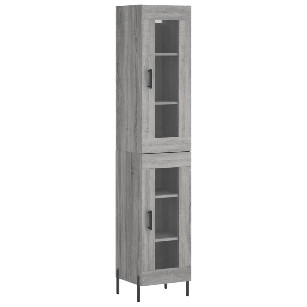 Highboard Grau Sonoma 34,5x34x180 cm Holzwerkstoff