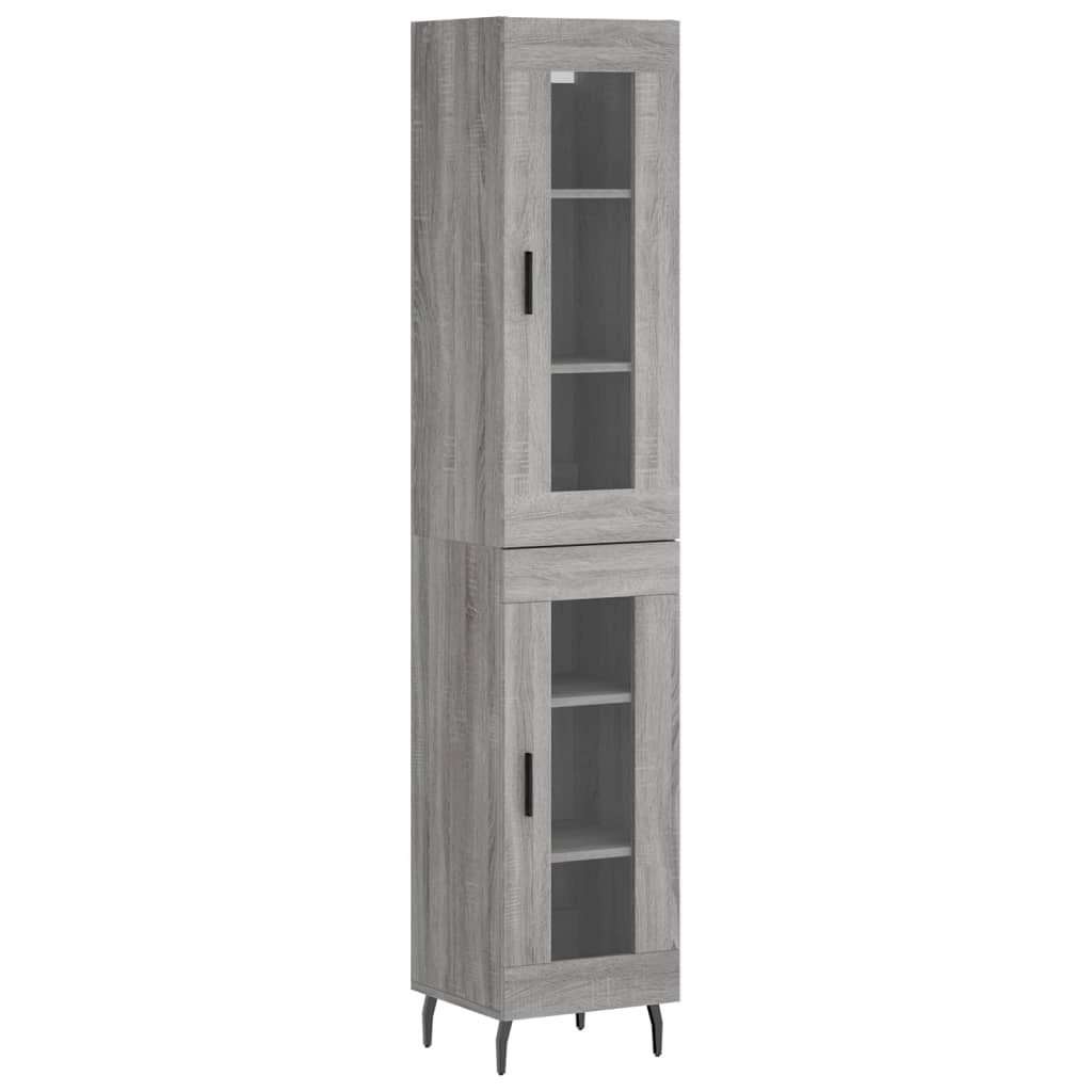 Highboard Grau Sonoma 34,5x34x180 cm Holzwerkstoff