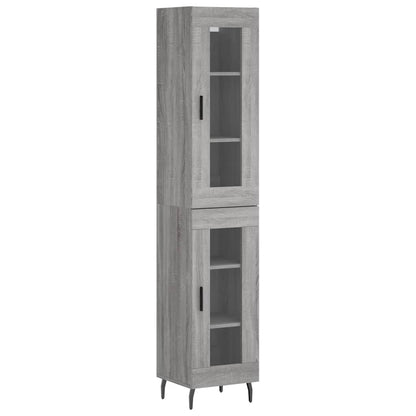 Highboard Grau Sonoma 34,5x34x180 cm Holzwerkstoff