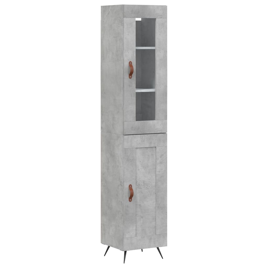 Highboard Betongrau 34,5x34x180 cm Holzwerkstoff