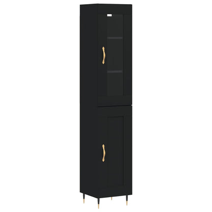 Highboard Schwarz 34,5x34x180 cm Holzwerkstoff