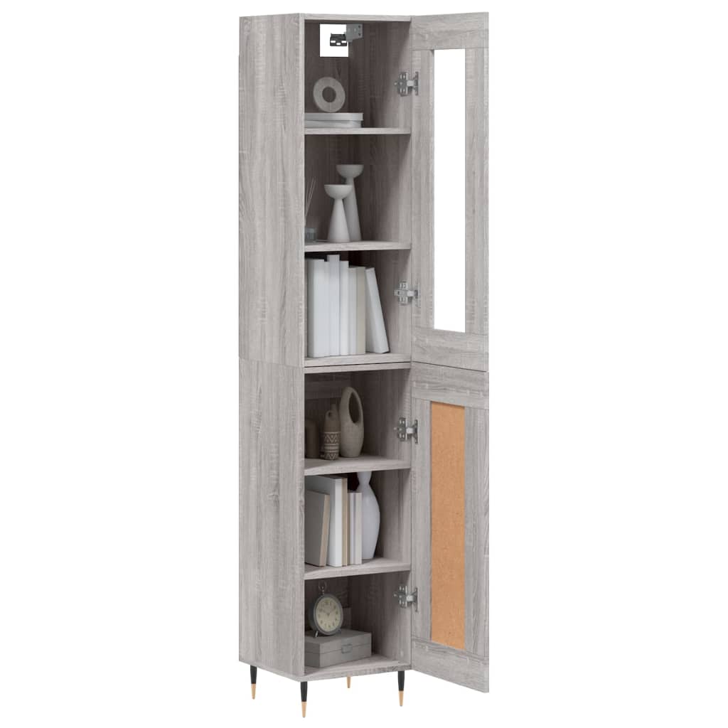 Highboard Grau Sonoma 34,5x34x180 cm Holzwerkstoff