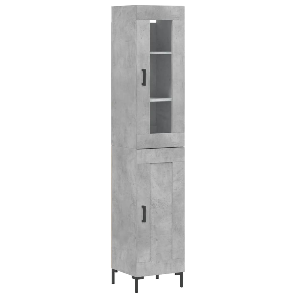 Highboard Betongrau 34,5x34x180 cm Holzwerkstoff