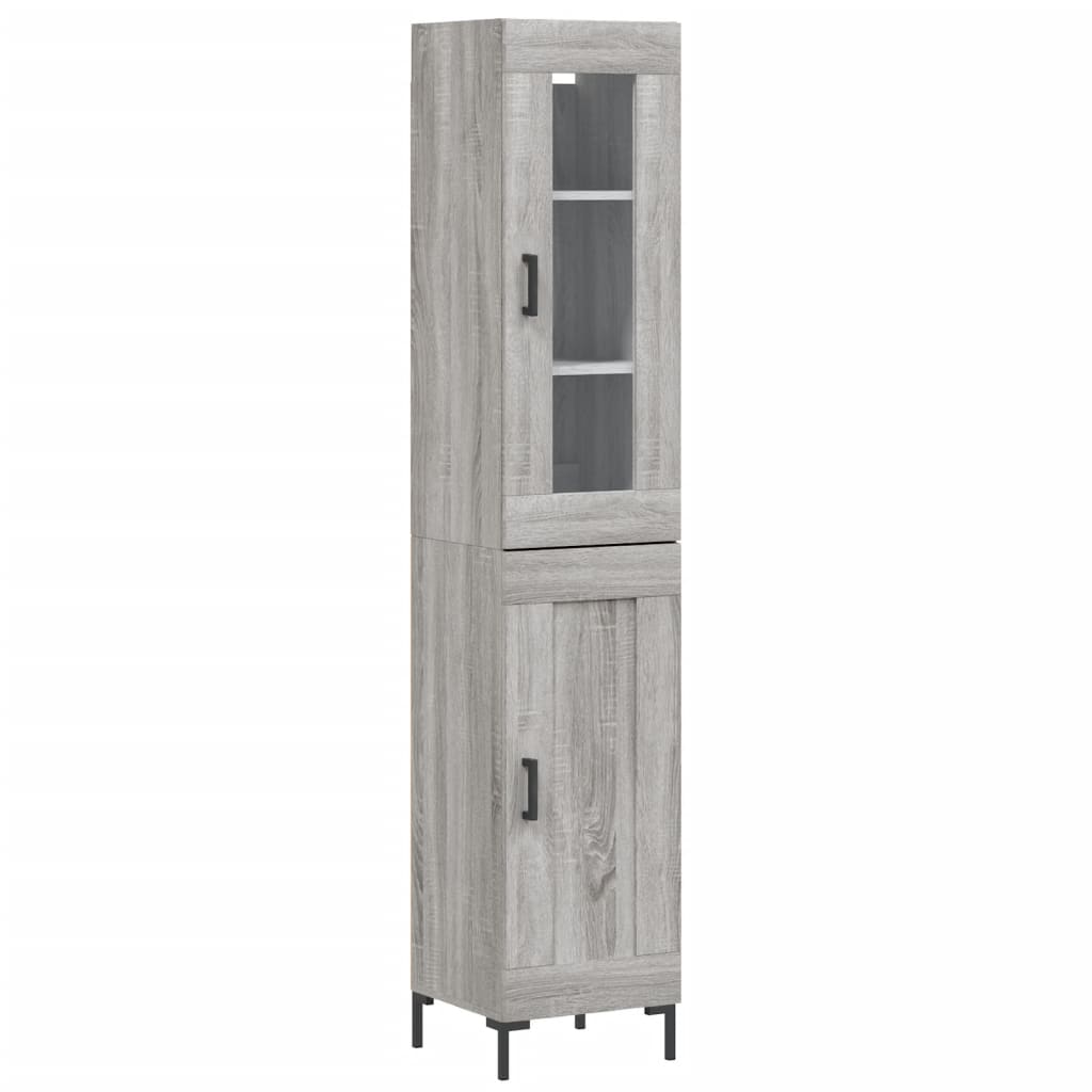 Highboard Grau Sonoma 34,5x34x180 cm Holzwerkstoff