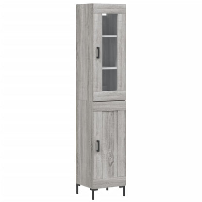 Highboard Grau Sonoma 34,5x34x180 cm Holzwerkstoff