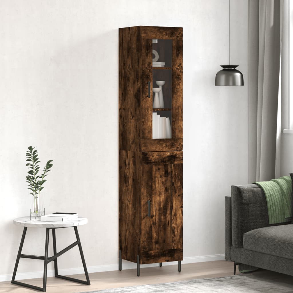 Highboard Räuchereiche 34,5x34x180 cm Holzwerkstoff