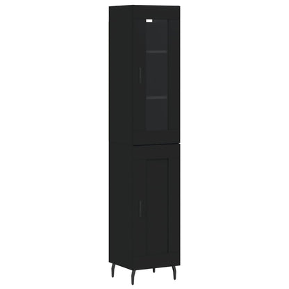 Highboard Schwarz 34,5x34x180 cm Holzwerkstoff