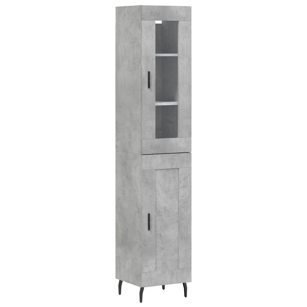 Highboard Betongrau 34,5x34x180 cm Holzwerkstoff