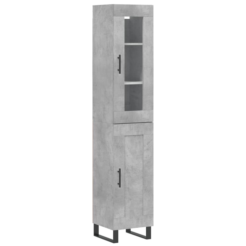 Highboard Betongrau 34,5x34x180 cm Holzwerkstoff