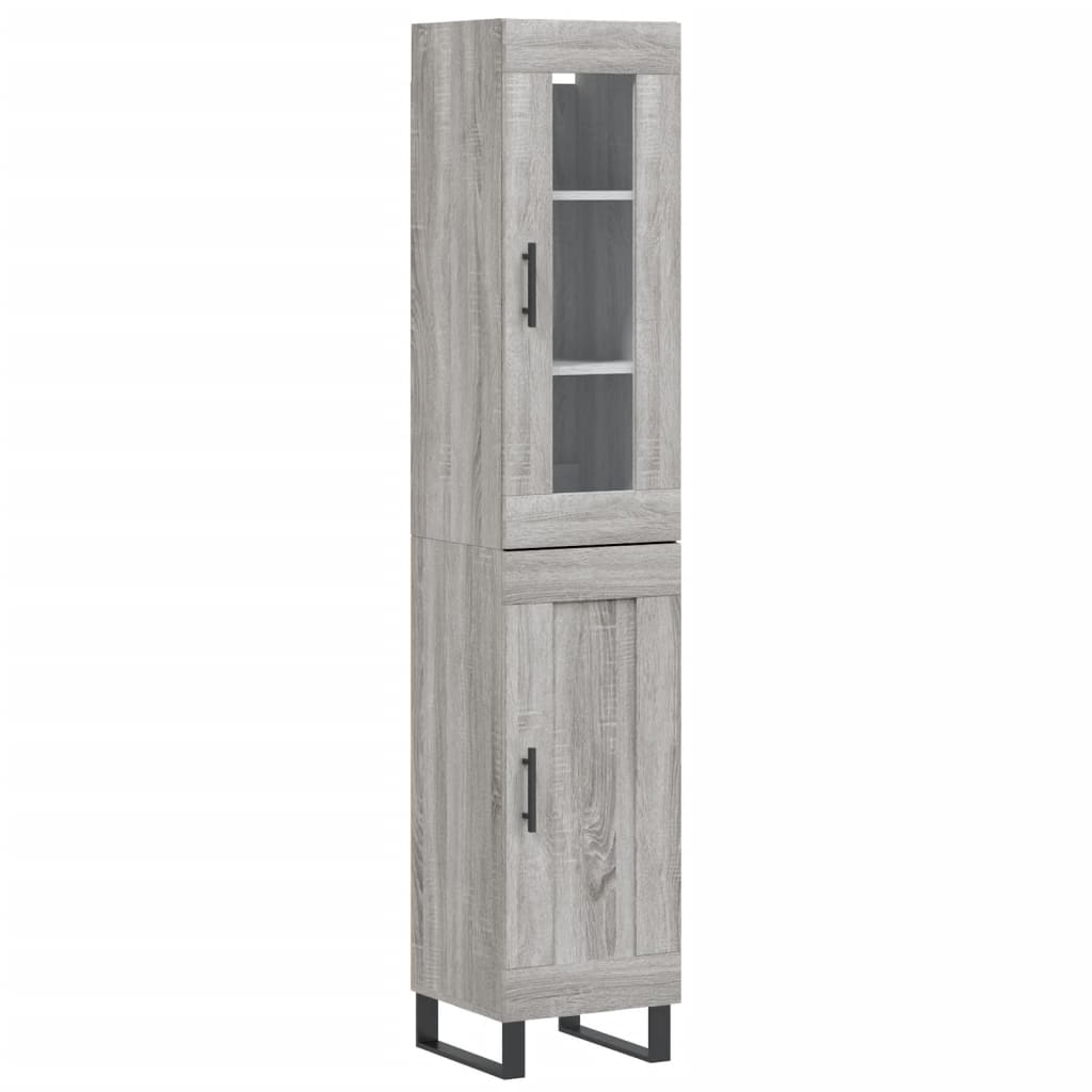 Highboard Grau Sonoma 34,5x34x180 cm Holzwerkstoff