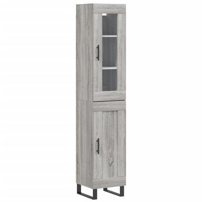 Highboard Grau Sonoma 34,5x34x180 cm Holzwerkstoff