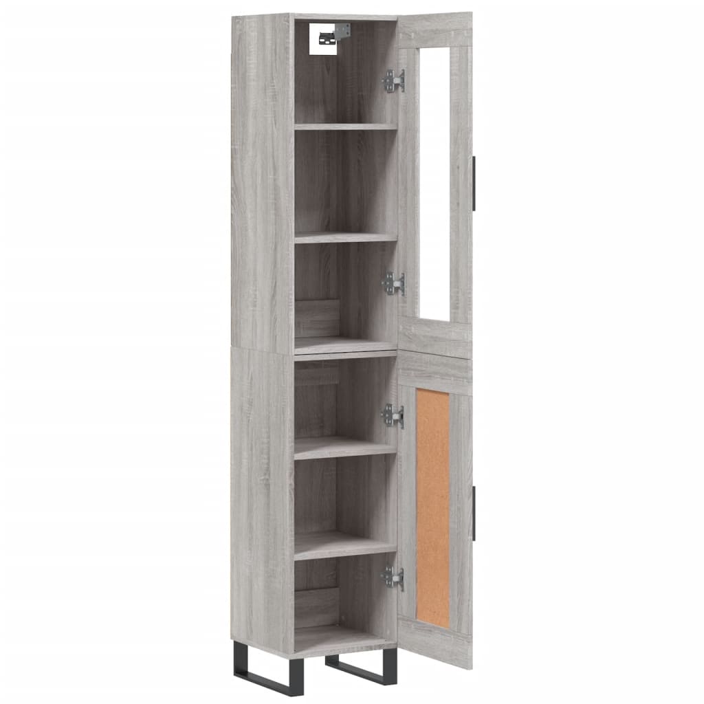 Highboard Grau Sonoma 34,5x34x180 cm Holzwerkstoff