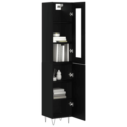 Highboard Schwarz 34,5x34x180 cm Holzwerkstoff