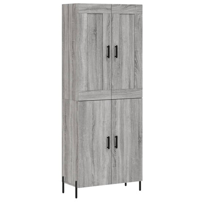 Highboard Grau Sonoma 69,5x34x180 cm Holzwerkstoff