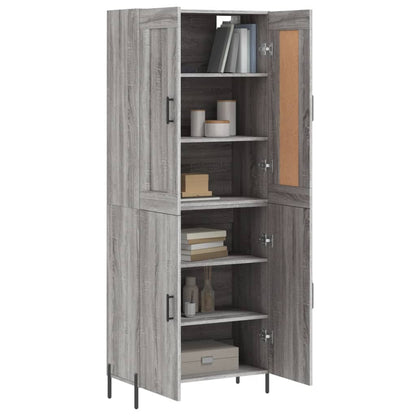 Highboard Grau Sonoma 69,5x34x180 cm Holzwerkstoff