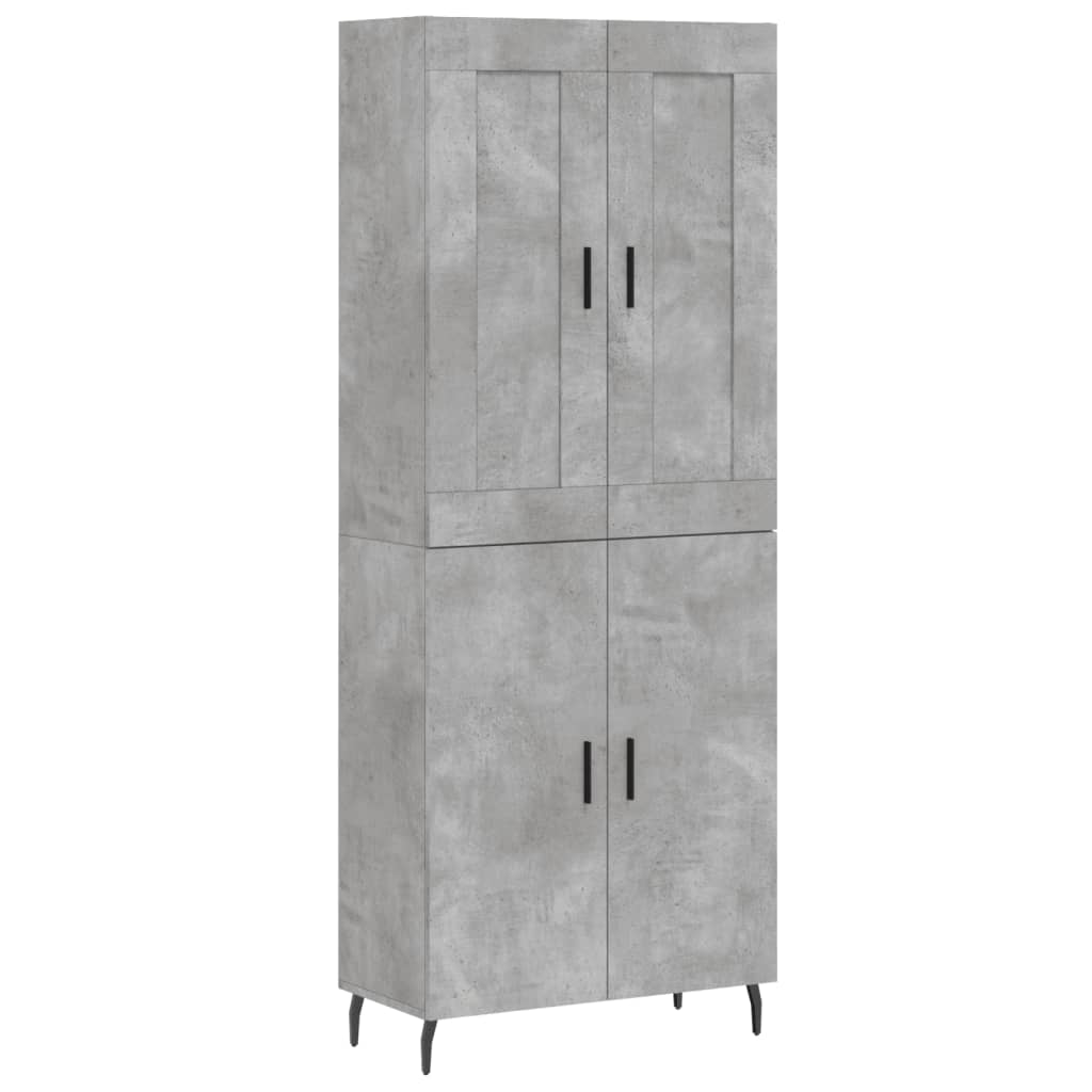 Highboard Betongrau 69,5x34x180 cm Holzwerkstoff