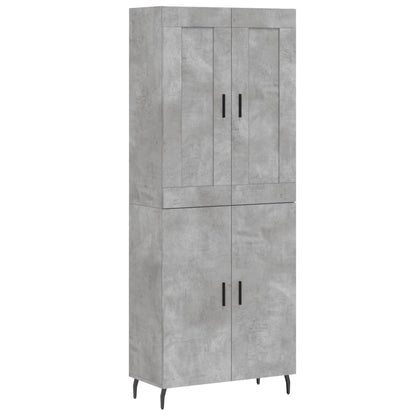 Highboard Betongrau 69,5x34x180 cm Holzwerkstoff