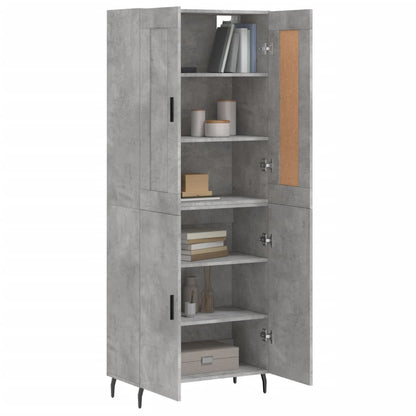 Highboard Betongrau 69,5x34x180 cm Holzwerkstoff