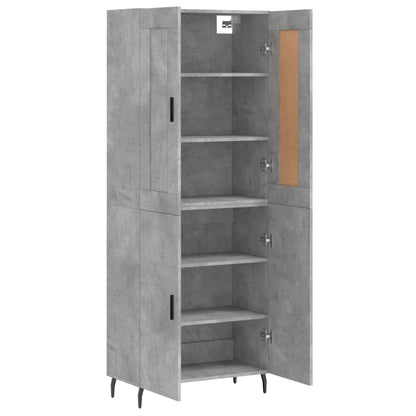 Highboard Betongrau 69,5x34x180 cm Holzwerkstoff