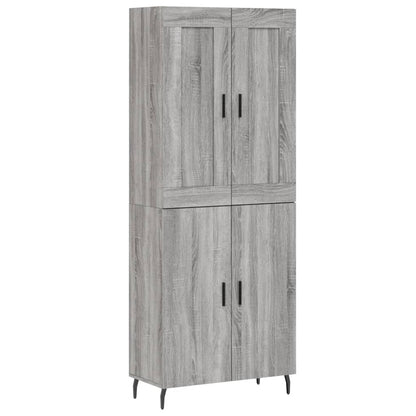 Highboard Grau Sonoma 69,5x34x180 cm Holzwerkstoff