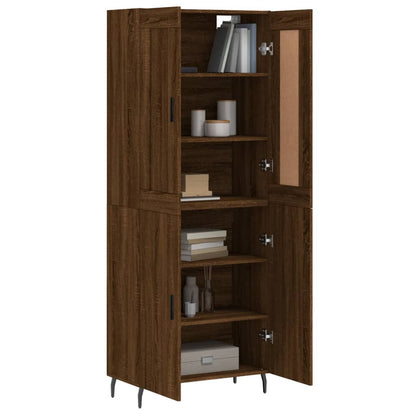 Highboard Braun Eichen-Optik 69,5x34x180 cm Holzwerkstoff