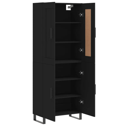 Highboard Schwarz 69,5x34x180 cm Holzwerkstoff