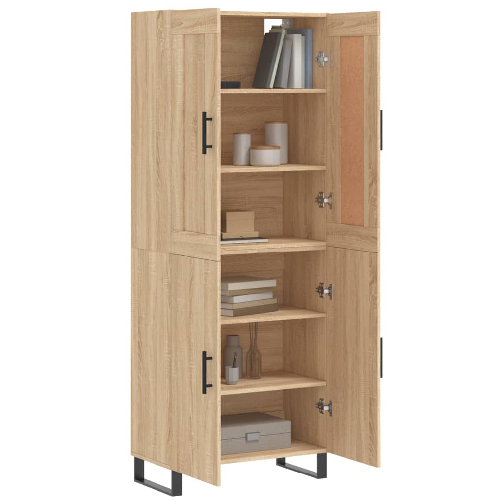 Highboard Sonoma-Eiche 69,5x34x180 cm Holzwerkstoff