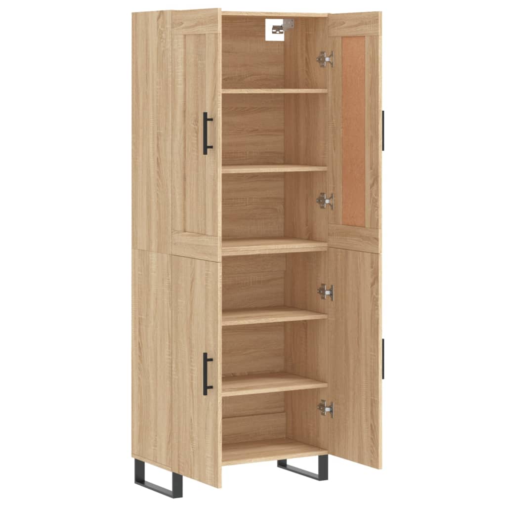 Highboard Sonoma-Eiche 69,5x34x180 cm Holzwerkstoff