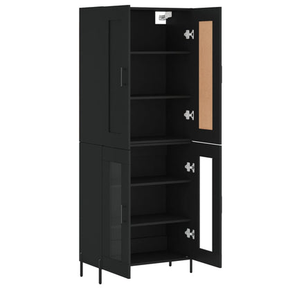 Highboard Schwarz 69,5x34x180 cm Holzwerkstoff