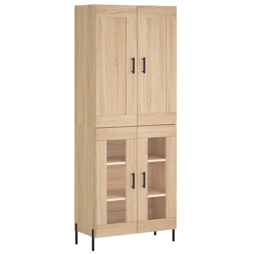 Highboard Sonoma-Eiche 69,5x34x180 cm Holzwerkstoff