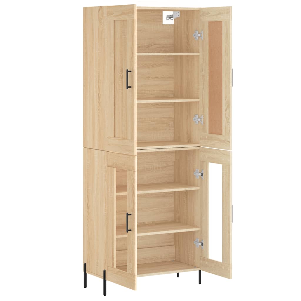 Highboard Sonoma-Eiche 69,5x34x180 cm Holzwerkstoff