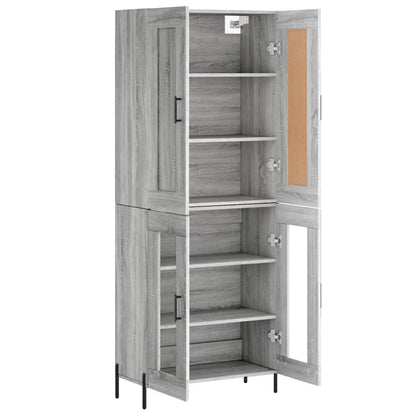 Highboard Grau Sonoma 69,5x34x180 cm Holzwerkstoff