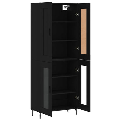 Highboard Schwarz 69,5x34x180 cm Holzwerkstoff