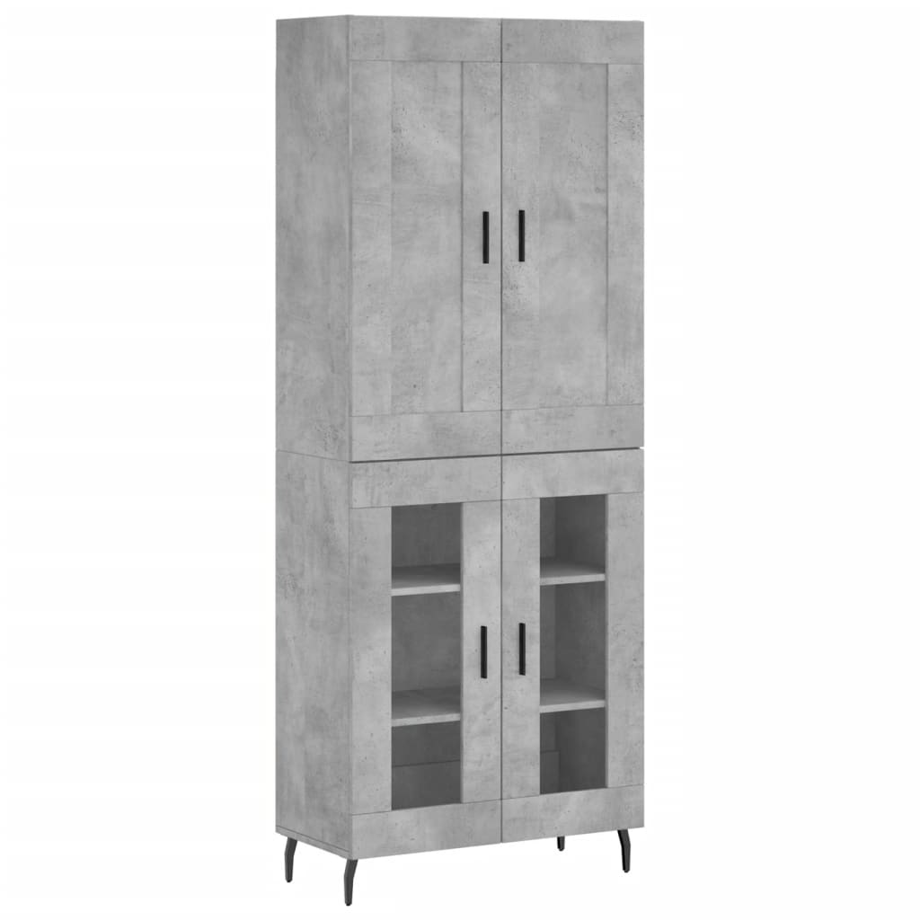 Highboard Betongrau 69,5x34x180 cm Holzwerkstoff