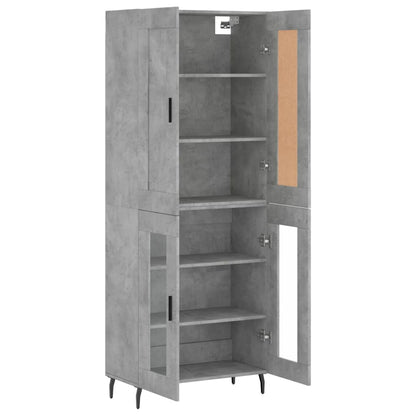 Highboard Betongrau 69,5x34x180 cm Holzwerkstoff