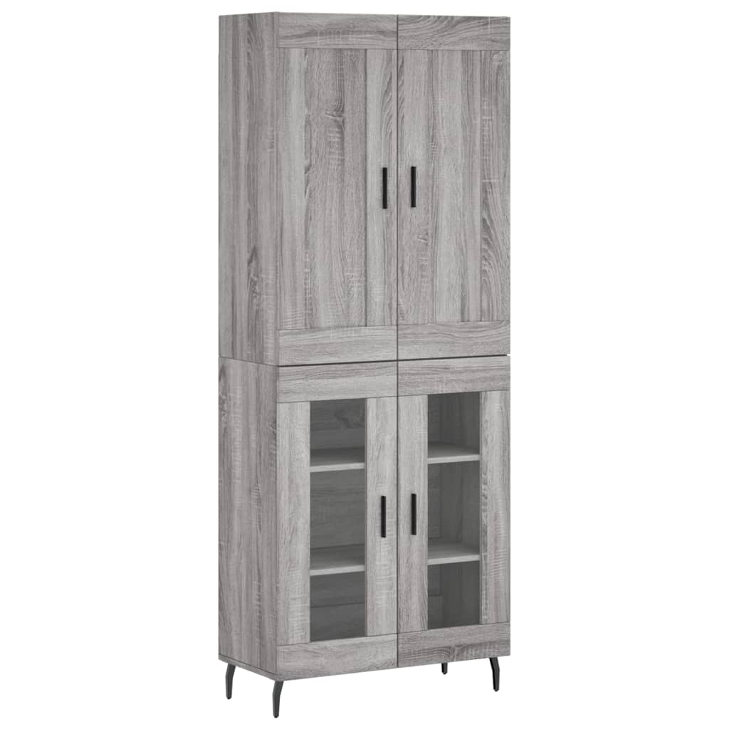 Highboard Grau Sonoma 69,5x34x180 cm Holzwerkstoff