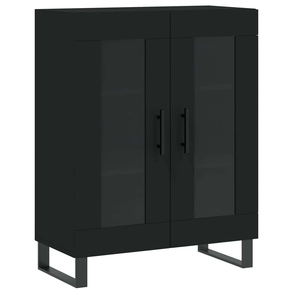 Highboard Schwarz 69,5x34x180 cm Holzwerkstoff