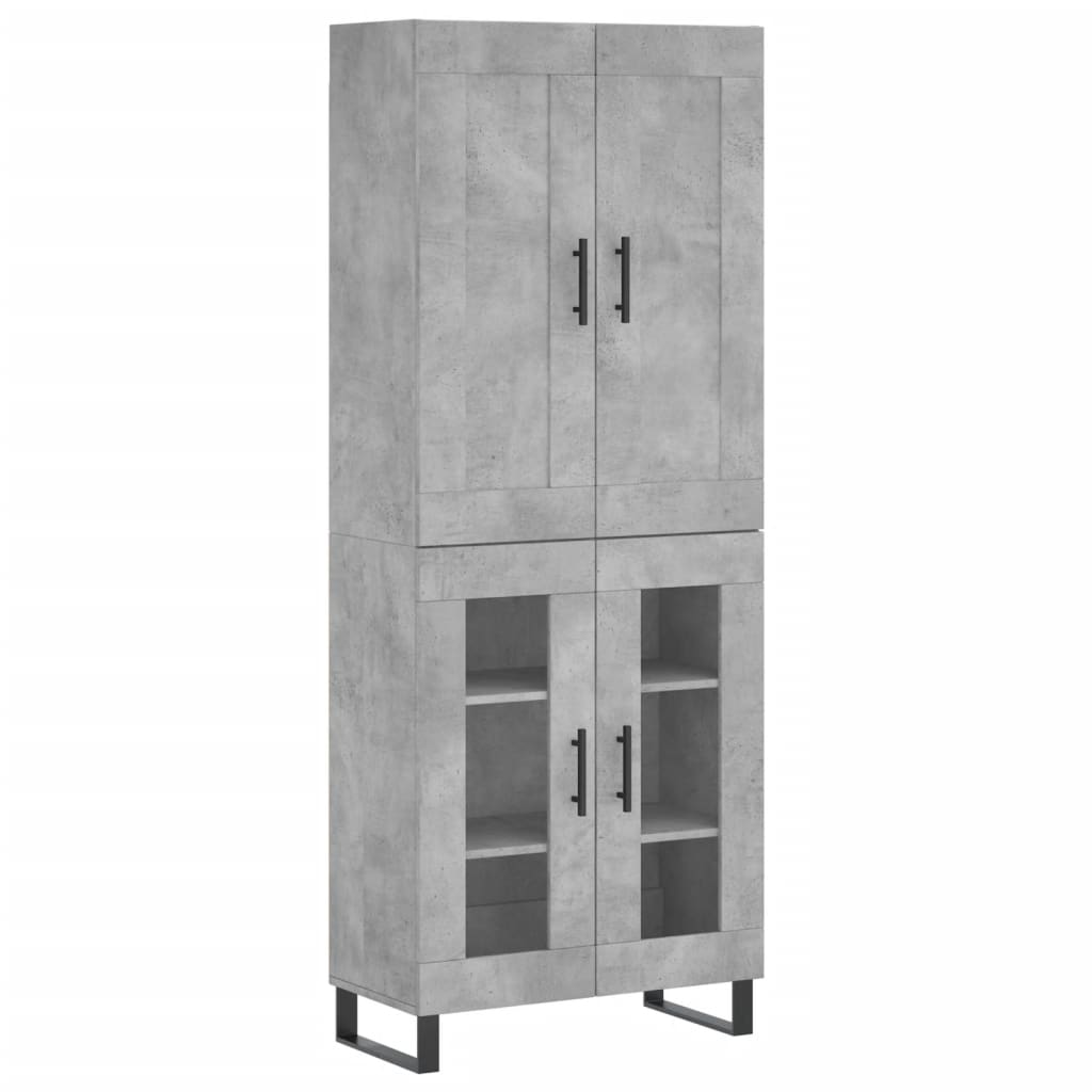 Highboard Betongrau 69,5x34x180 cm Holzwerkstoff