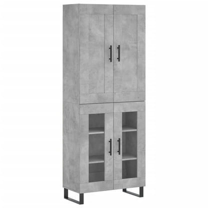 Highboard Betongrau 69,5x34x180 cm Holzwerkstoff