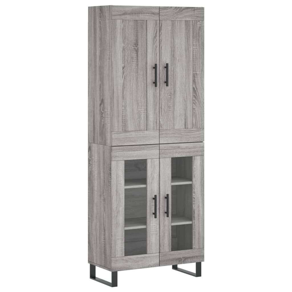 Highboard Grau Sonoma 69,5x34x180 cm Holzwerkstoff