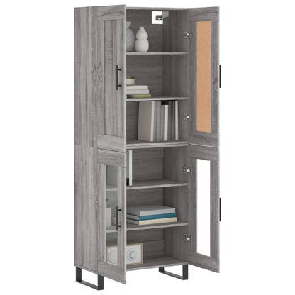 Highboard Grau Sonoma 69,5x34x180 cm Holzwerkstoff