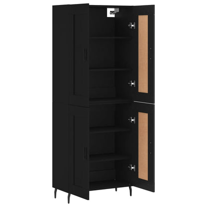 Highboard Schwarz 69,5x34x180 cm Holzwerkstoff