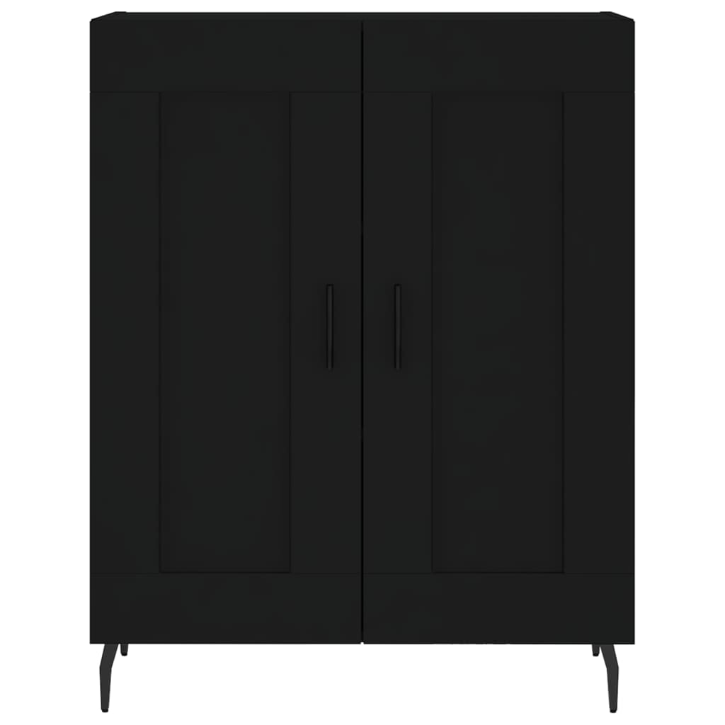 Highboard Schwarz 69,5x34x180 cm Holzwerkstoff