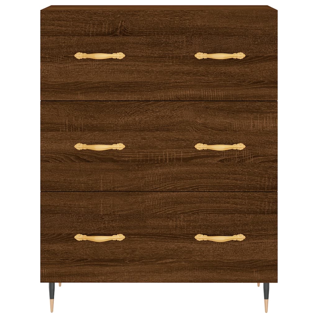 Highboard Braun Eichen-Optik 69,5x34x180 cm Holzwerkstoff