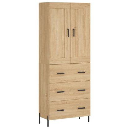 Highboard Sonoma-Eiche 69,5x34x180 cm Holzwerkstoff